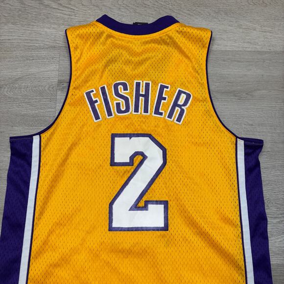 Adidas NBA LA Lakers Derek Fisher 2 Swingman Jersey Men's Small SEWN - Picture 8 of 14